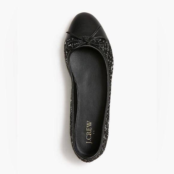 J. Crew Black and White Tweed Ballet Flats Size 6.5 - Picture 2 of 10